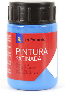 C/6 bote pintura satinada la pajarita azul cyan base latex
