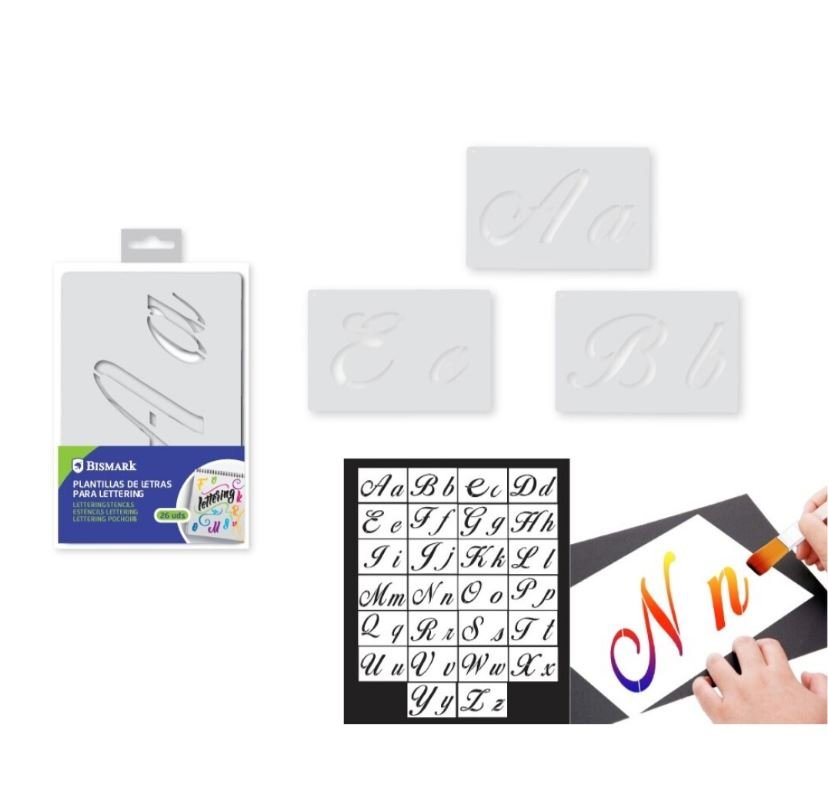 Plantillas PP para Lettering Mayúsculas y Minúsculas Marca sin marca Pack 2 unidades