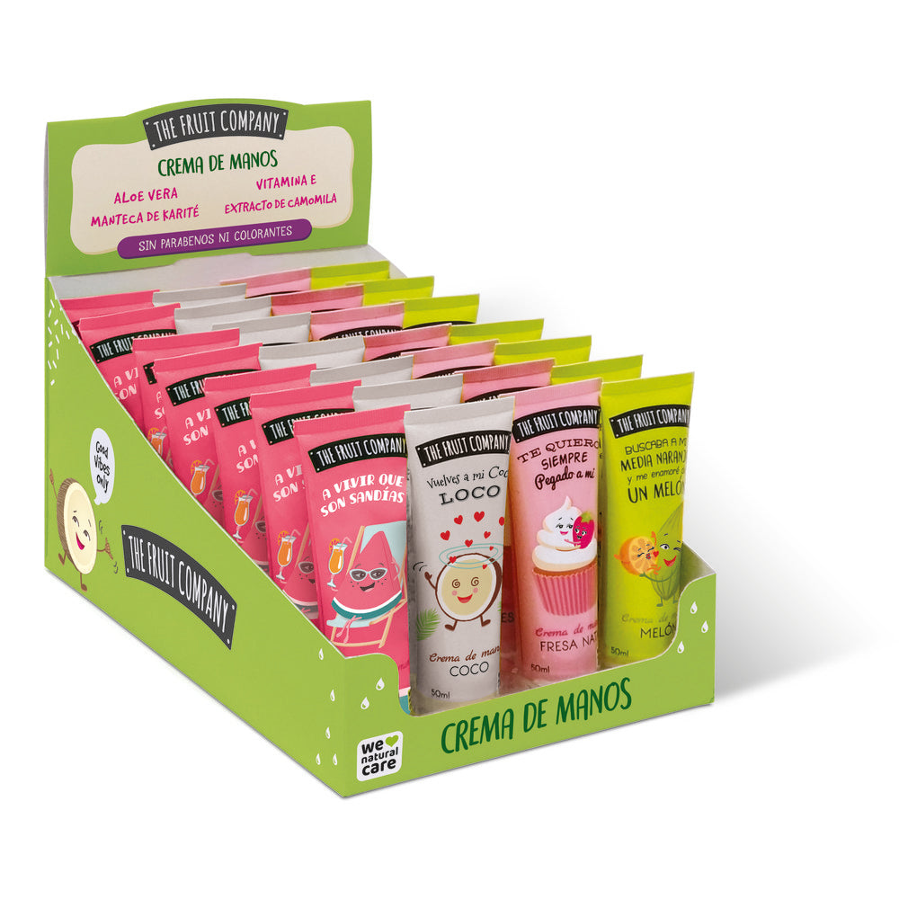 Expositor 28 crema manos sobremesa Tfc The Fruit Company