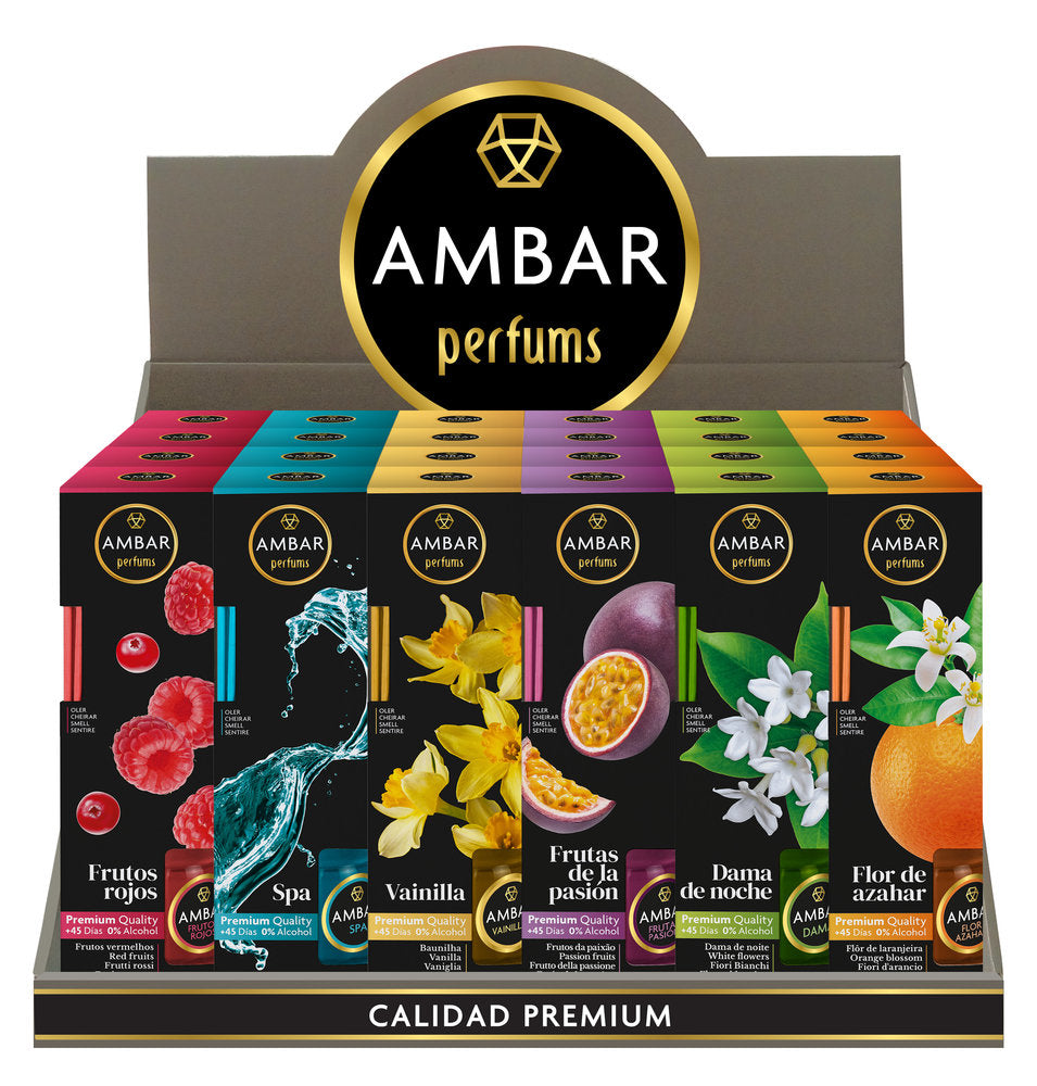 Expositor 24 Mikado Ambientador Sobremesa 30 ml AMBAR
