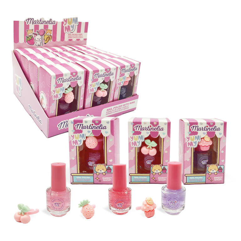 Expositor 12 Set Esmalte de Uñas con Anillo Martinelia