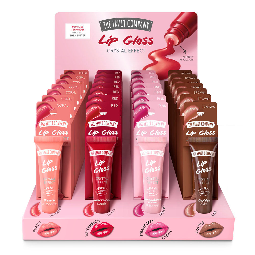 Expositor 28 Brillo Labios Donut Cafe Sandia Fresa Melocoto The Fruit Company