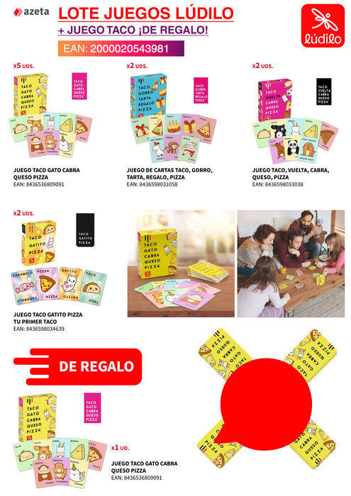 LOTE JUEGOS TACO LUDILO + TACO GATO CABRA QUESO PIZZA GRATI | LUDILO | 1 UNIDAD | 2000020543981 Imagen principal del producto