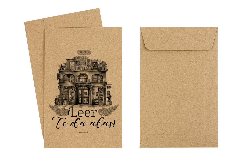 SOBRE KRAFT 50GR PERSONALIZADO DISEÑO ALAS 20X6X40CMS L | 25 UNIDADES | (ANDINA PERSONALIZADO)