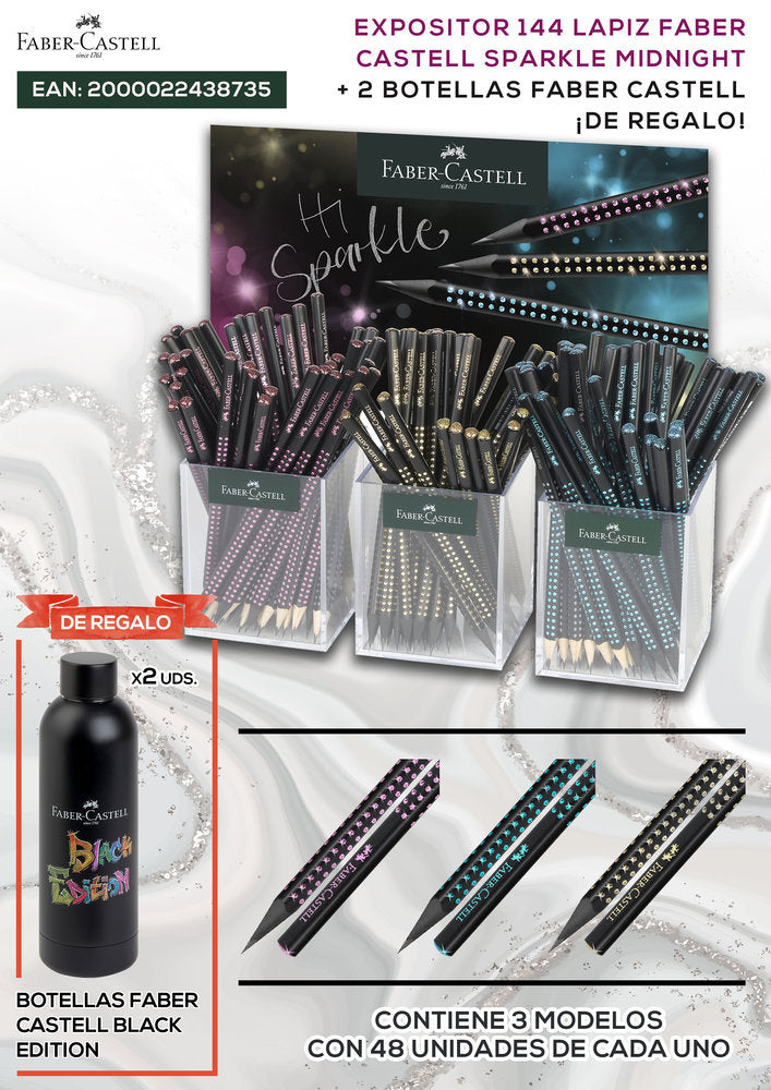 Expositor 144 lápices Faber-Castell Sparkle Midnight
