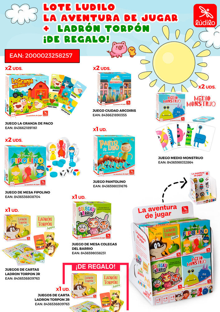 Lote Ludilo La Aventura de Jugar y Ladron Torpon Gratis Marca Ludilo