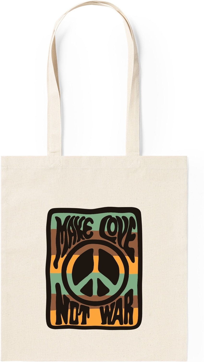 Bolsa Make Love Not War Natural CAMPO DAS REDES