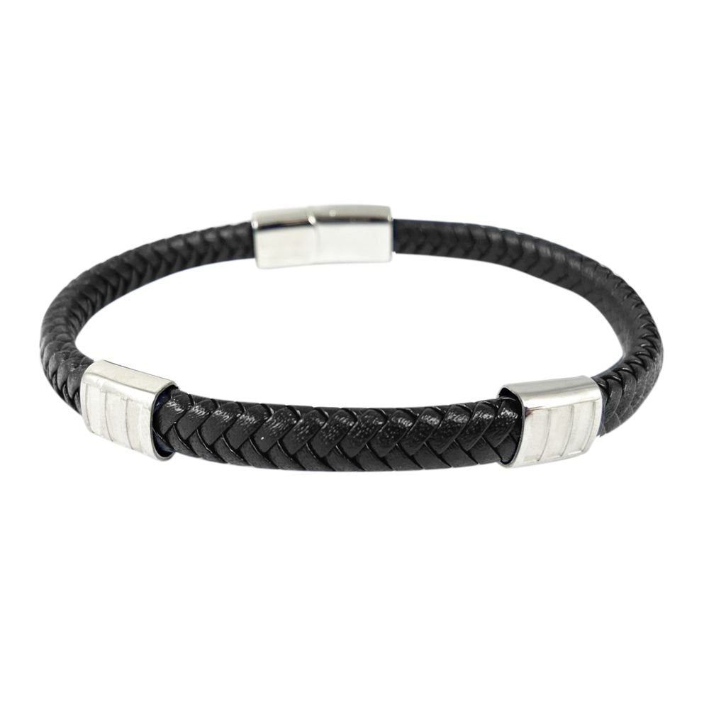 PULSERA HOMBRE D&L NEGRA CON 2 CHARMS | TRAVEL FANTASY DEVOTA Y LOMBA | 1 UNIDAD | 2412230000428 Imagen principal del producto