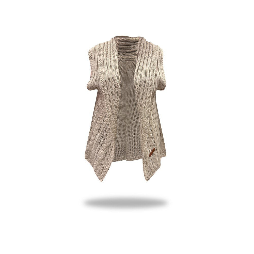 Capa tipo chaleco mujer punto beige Caramelo Travel