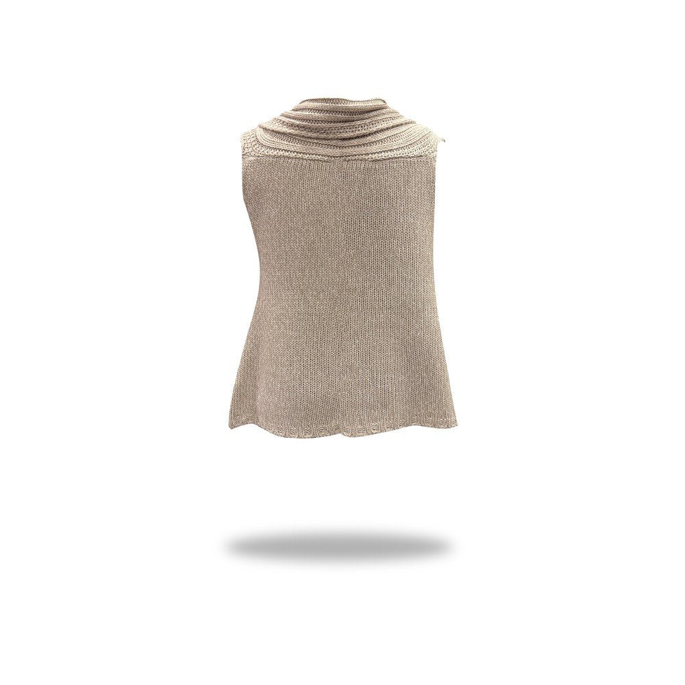 Capa tipo chaleco mujer punto beige Caramelo Travel