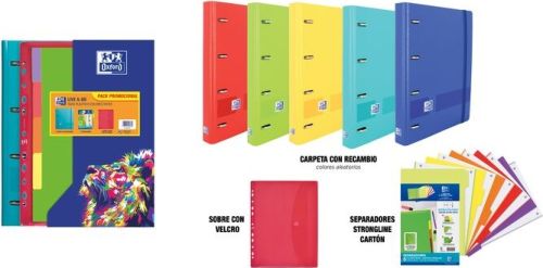 Pack promocional carpebloc foam a4+ 4 anillas 35mm recambio 5 + separadores + sobre velcro color rojo