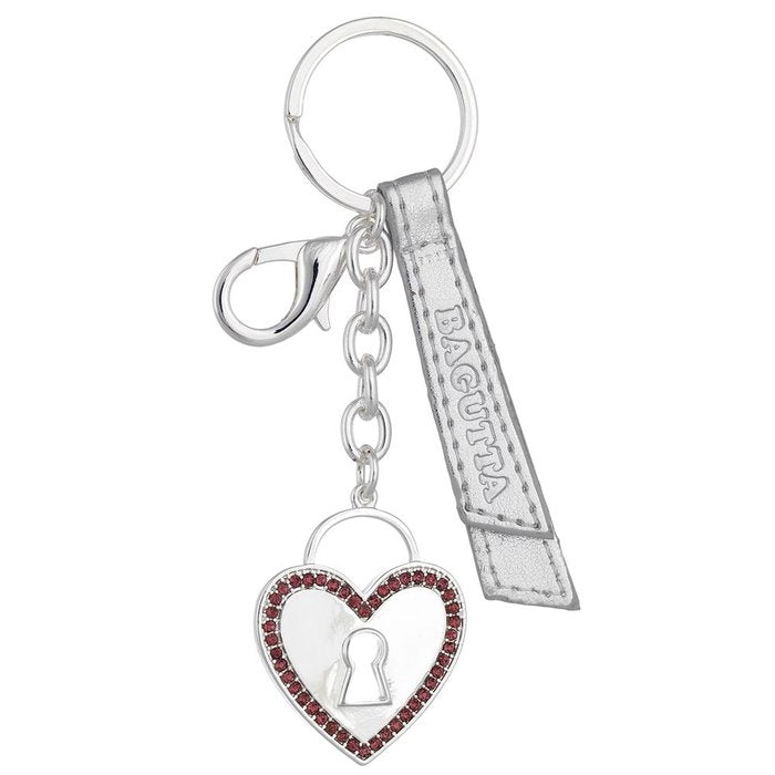 LLAVERO CORAZON PLATEADO CON CRISTALES ROSAS | BAGUTTA | 1 UNIDAD | 3000000061077