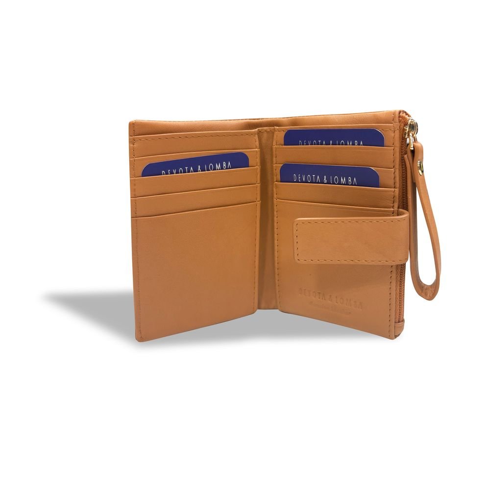 Cartera piel mujer Dresde camel Devota y Lomba