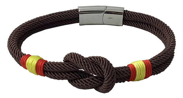 PULSERA DE CORDON CON NUDO MARRON BANDERA ESPAÑA CIERRE ACE | TRAVEL FANTASY | 1 UNIDAD | 3005210000281 Imagen principal del producto