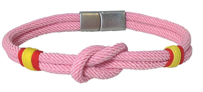 PULSERA DE CORDON CON NUDO ROSA BANDERA ESPAÑA CIERRE ACERO | TRAVEL FANTASY | 1 UNIDAD | 3005210000885 Imagen principal del producto