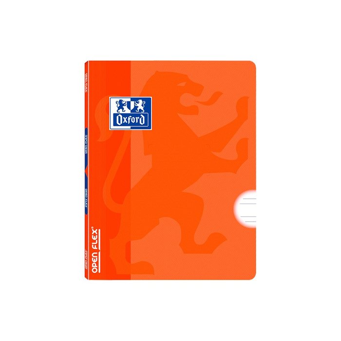 Libreta Grapada Tapa Plástico A5+ 48H Pauta 3,5 mm Naranja Oxford