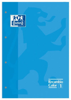 Recambios color turquesa para cuadernos Oxford A4 80 hojas