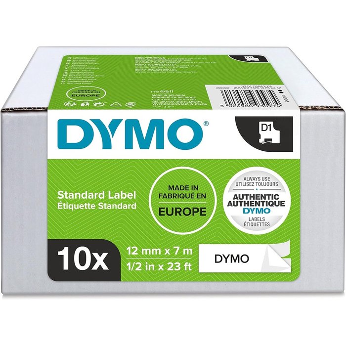 Cinta Dymo D1 12x7 Blanco/Negro Caja Marca DYMO
