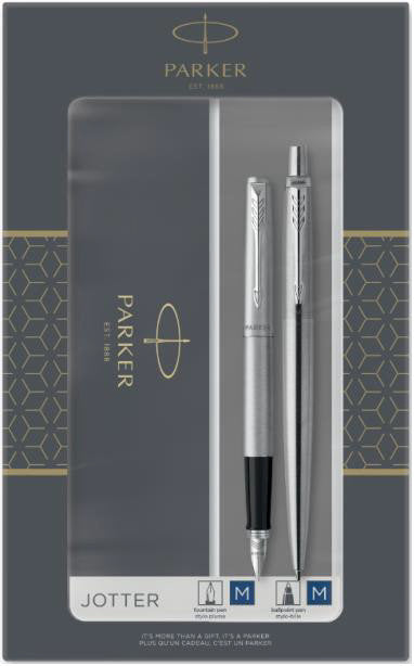 Juego de bolígrafo y pluma Parker Jotter acero Ct