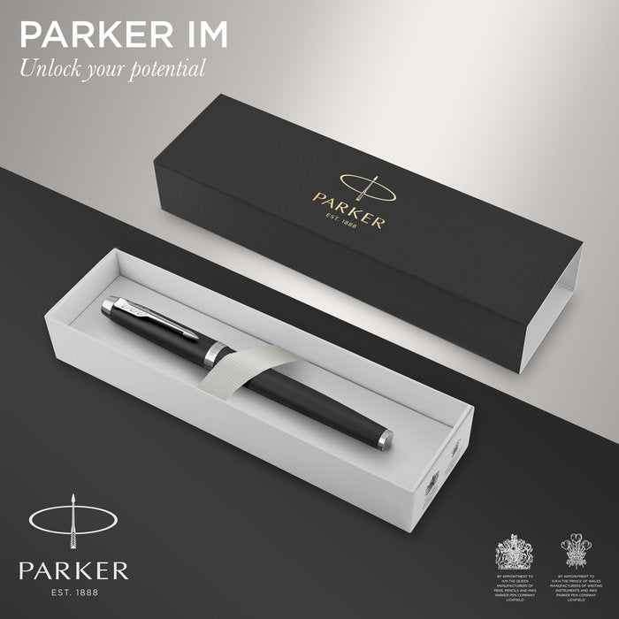 Pluma Parker IM Essential F negro detalles cromados