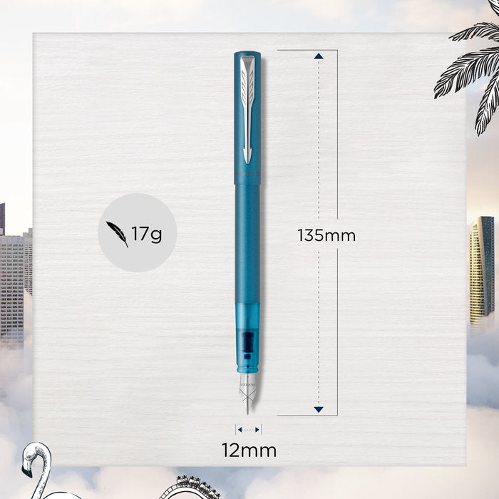 Pluma Parker Vector XL M Azul Teal Metálico