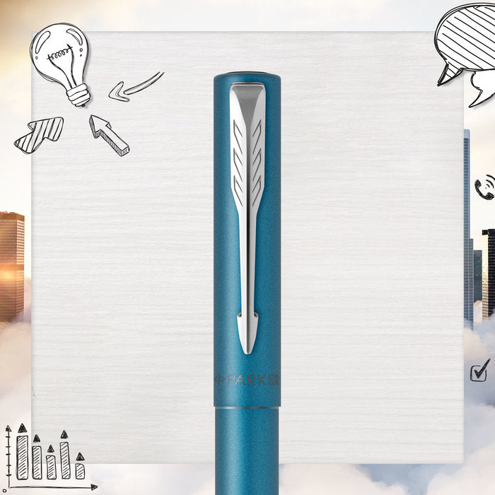 Pluma Parker Vector XL M Azul Teal Metálico