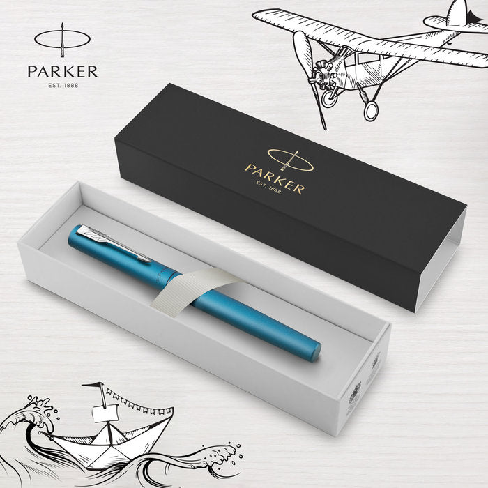 Pluma Parker Vector XL M Azul Teal Metálico