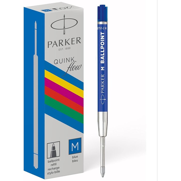 RECAMBIO PARKER PLASTICO MEDIUM AZUL | 20 UNIDADES | (PARKER)