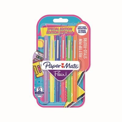 Rotulador Paper Mate Flair 6 Colores Retro Surtidos | Papermate | Pack 1 Unidades Imagen principal del producto