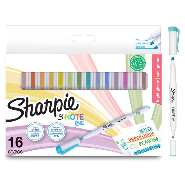 Rotulador Sharpie S-Note Duo 16 colores pastel
