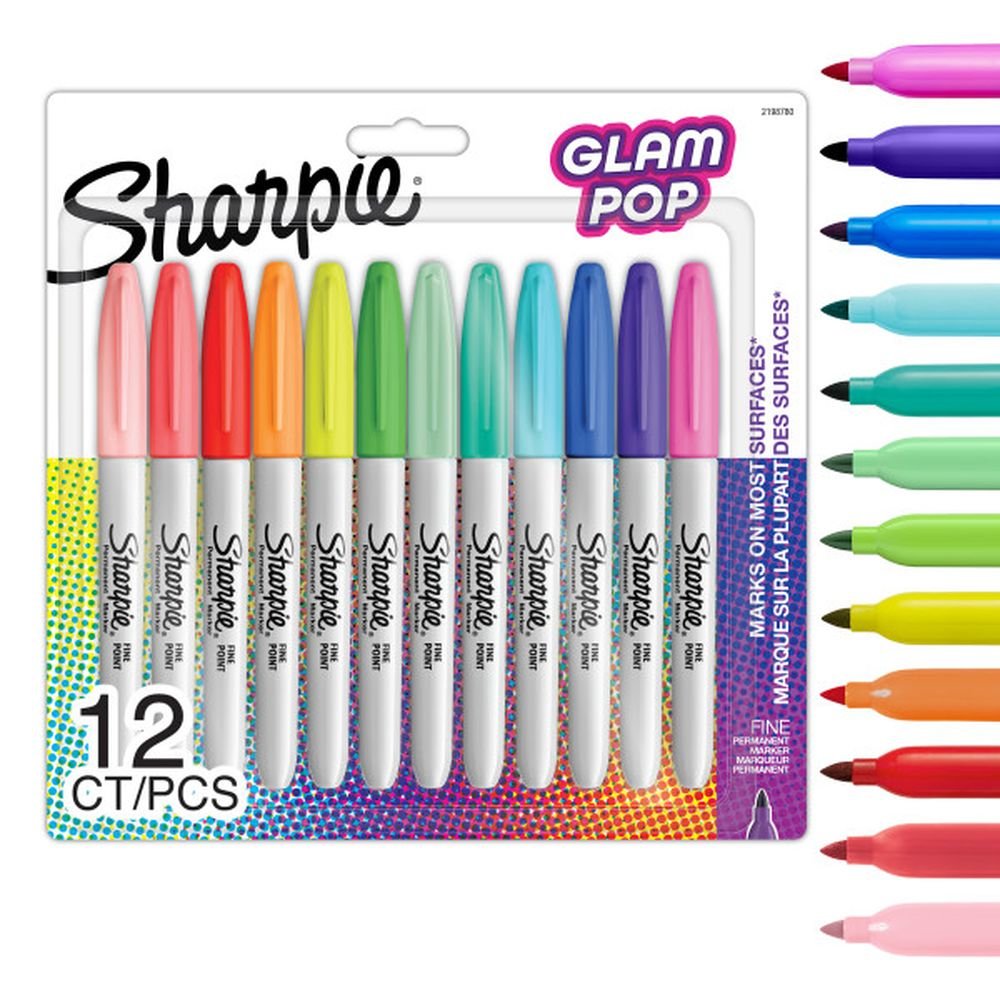 Rotulador Sharpie Permanente Glam Pop Pack 12 Colores Surtidos