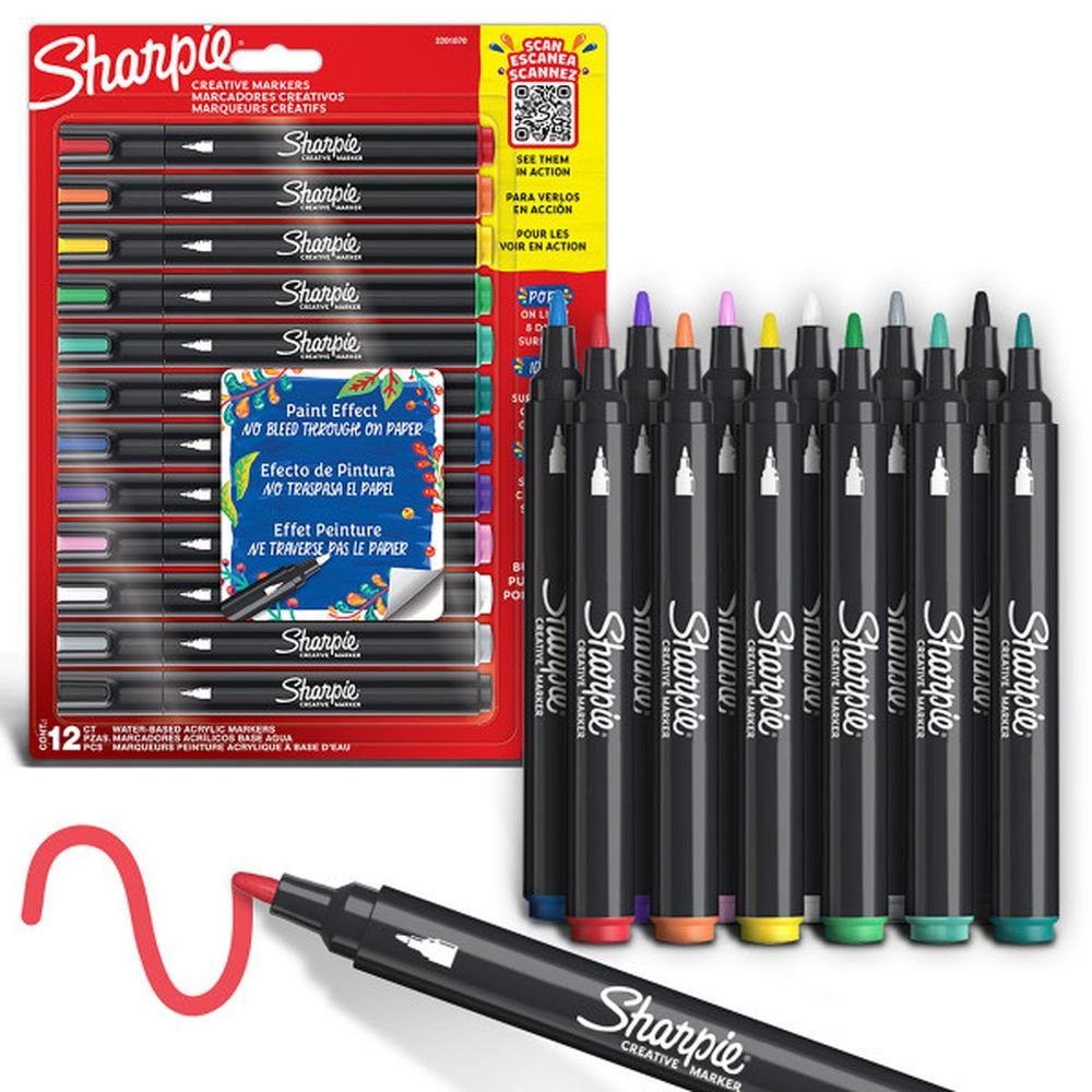 Rotulador Sharpie Acrilico Punta Redonda 12 Colores | Sharpie | Pack 1 Unidades Imagen principal del producto