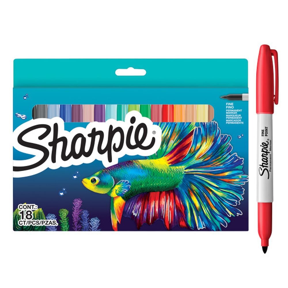 Rotulador Sharpie permanente punta fina 18 colores
