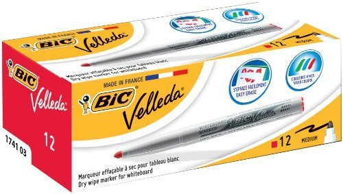 Rotulador Velleda Medium Rojo | Velleda | Pack 12 Unidades