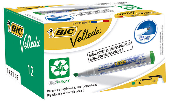 Rotuladores Velleda Verde 12 unidades BIC Imagen principal del producto