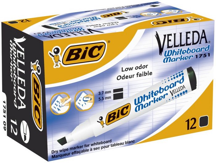 Rotulador Velleda 1751 Eco Negro | Velleda | Pack 12 Unidades