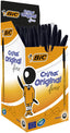 BOLIGRAFO BIC CRISTAL FINE NEGRO NARANJA TRANSPARENTE | 50 UNIDADES | (BIC)