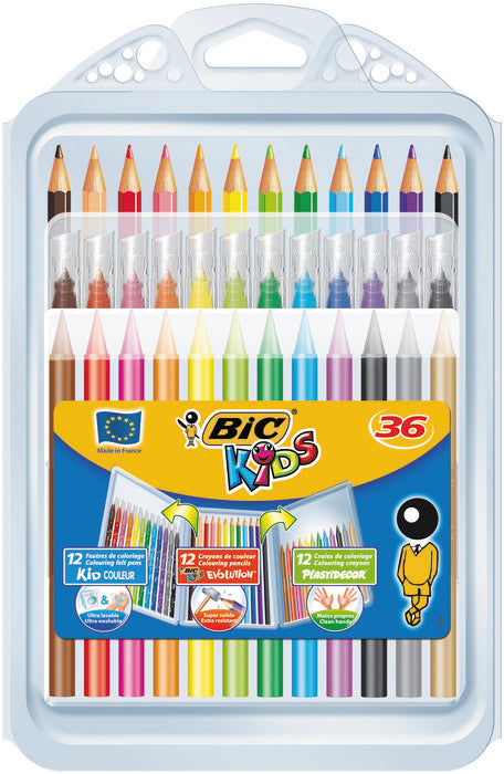 Estuche 36 Piezas: 12 Lapices,12 Rotuladores,12 Plastidecor Imagen principal del producto
