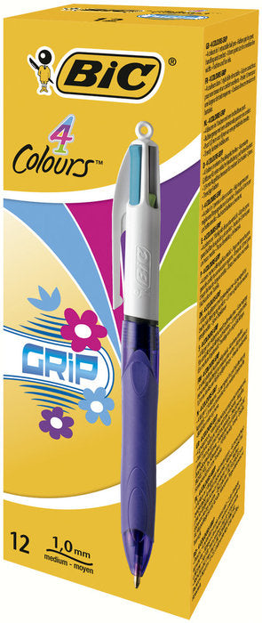 BOLIGRAFO BIC 4 COLORES GRIP FASH | 12 UNIDADES | (BIC) Imagen principal del producto