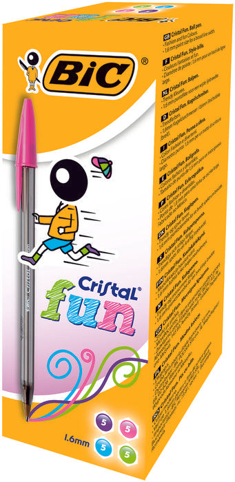 BOLIGRAFO BIC CRISTAL FUN LARGE COLORES FASHION | 20 UNIDADES | (BIC)