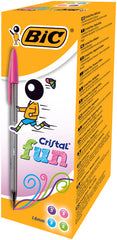 BOLIGRAFO BIC CRISTAL FUN LARGE COLORES FASHION | 20 UNIDADES | (BIC)