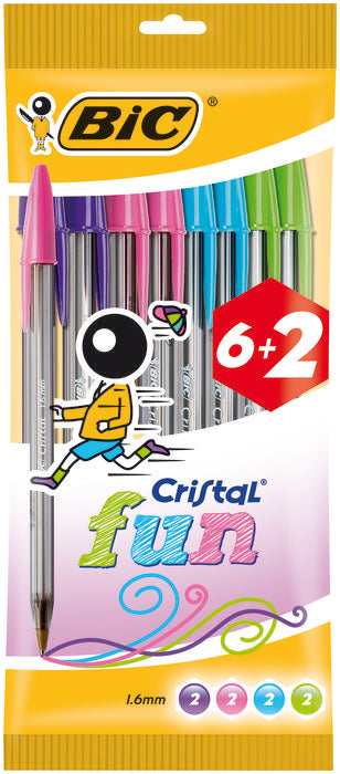BOLIGRAFO BIC CRISTAL LARGE FUN BLISTER 6+2 UDS SURTIDAS | 1 UNIDADES | (BIC) Imagen principal del producto