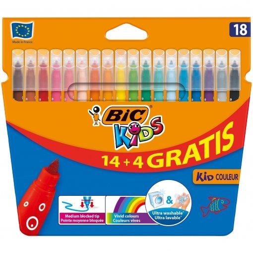 Rotulador Bic Kid Couleur 18 Colores Surtidos | Bic | Pack 1 Unidades Imagen principal del producto