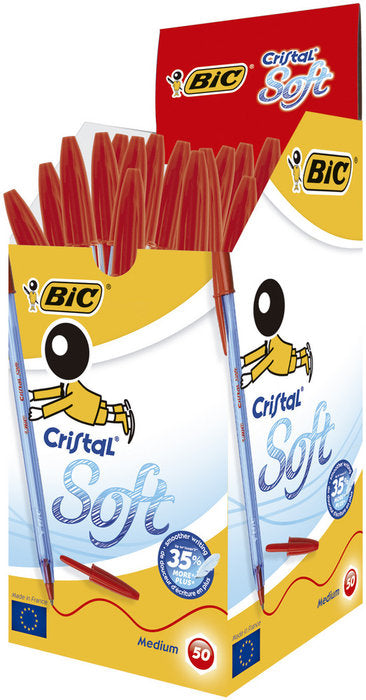 BOLIGRAFO BIC CRISTAL SOFT ROJO | 50 UNIDADES | (BIC) Imagen principal del producto