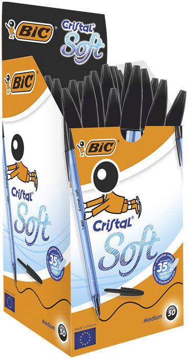 BOLIGRAFO BIC CRISTAL SOFT NEGRO | 50 UNIDADES | (BIC)