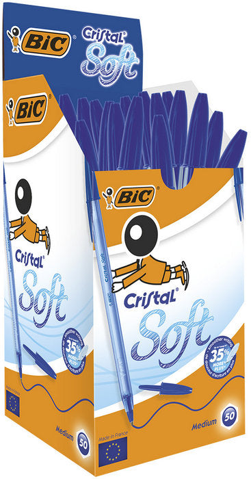 BOLIGRAFO BIC CRISTAL SOFT AZUL | 50 UNIDADES | (BIC)