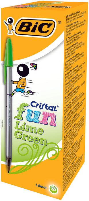 BOLIGRAFO BIC CRISTAL FUN LARGE LIMA | 20 UNIDADES | (BIC)