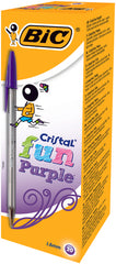 BOLIGRAFO BIC CRISTAL FUN LARGE PURPURA | 20 UNIDADES | (BIC)