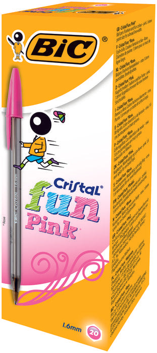 BOLIGRAFO BIC CRISTAL FUN LARGE ROSA | 20 UNIDADES | (BIC)