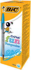 BOLIGRAFO BIC CRISTAL FUN LARGE TURQUESA | 20 UNIDADES | (BIC)